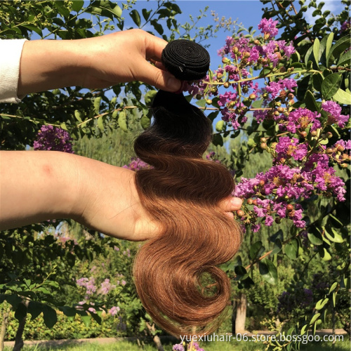 1B/30 Brazilian Body Wave Hair Bundles Cuticle Aligned Raw Virgin Hair Weave 1 Piece Ombre Human Hair Extensions